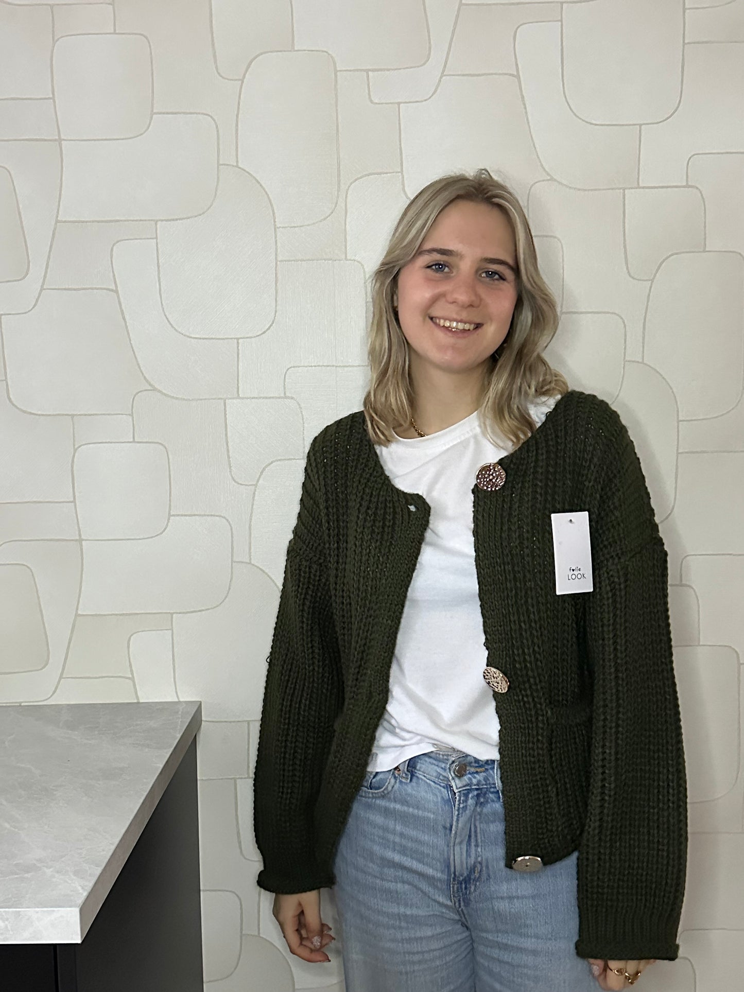 TRUI MET GOUDEN KNOOPJES - GROEN