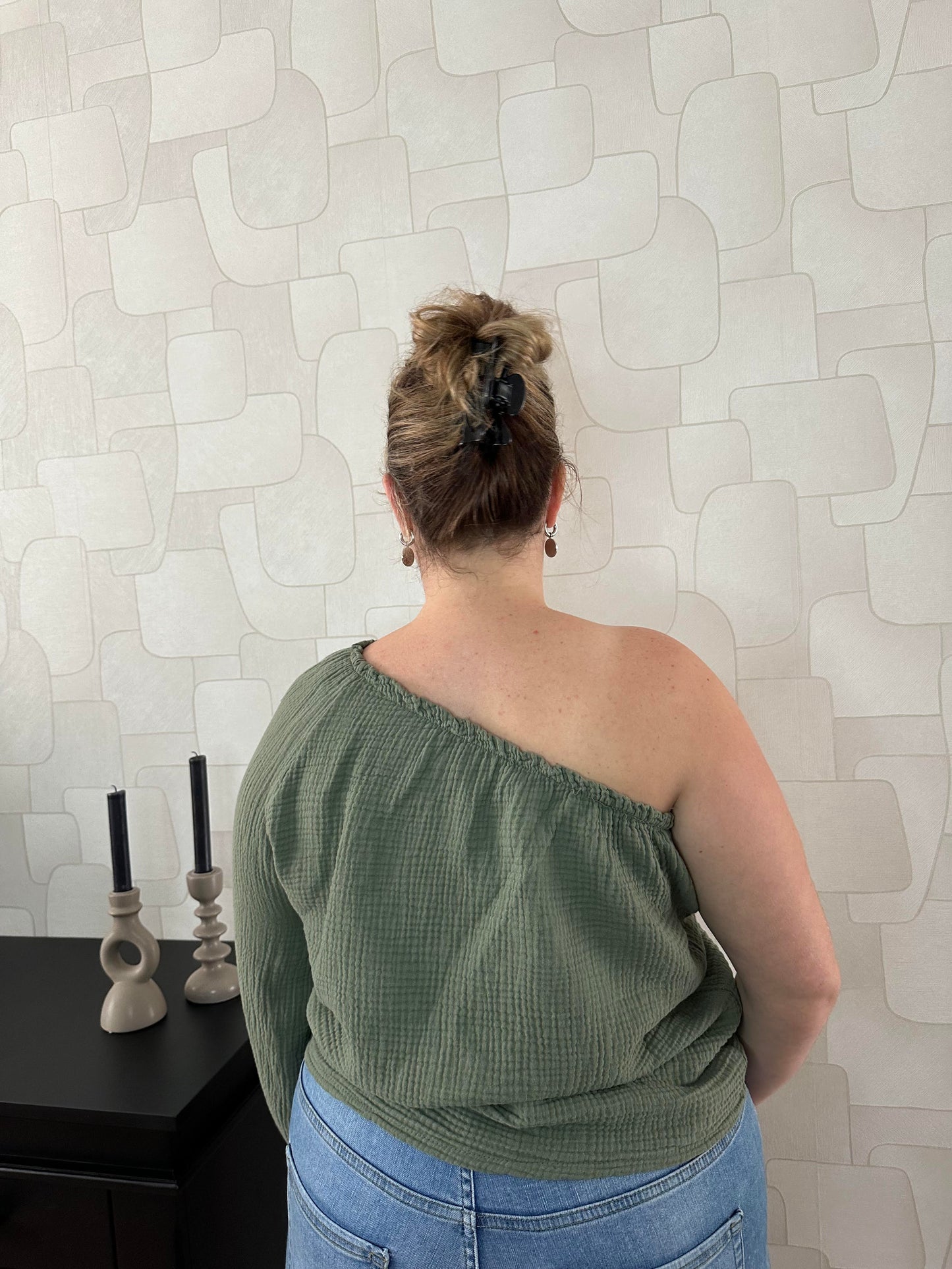 ONE SHOULDER TOP - KAKI