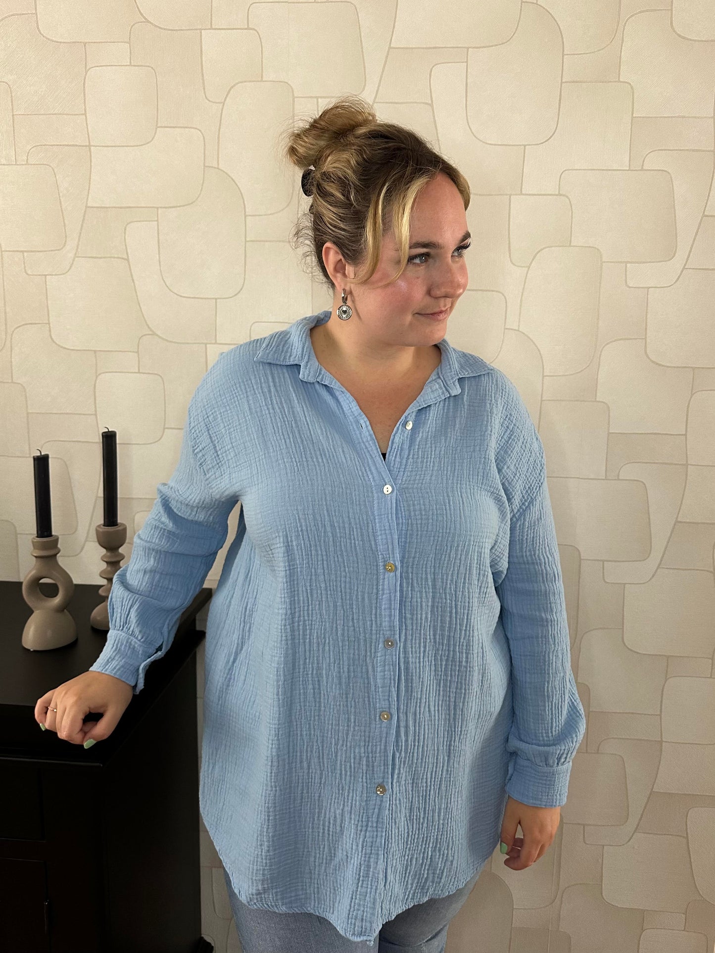 BLOUSE - SKY BLUE
