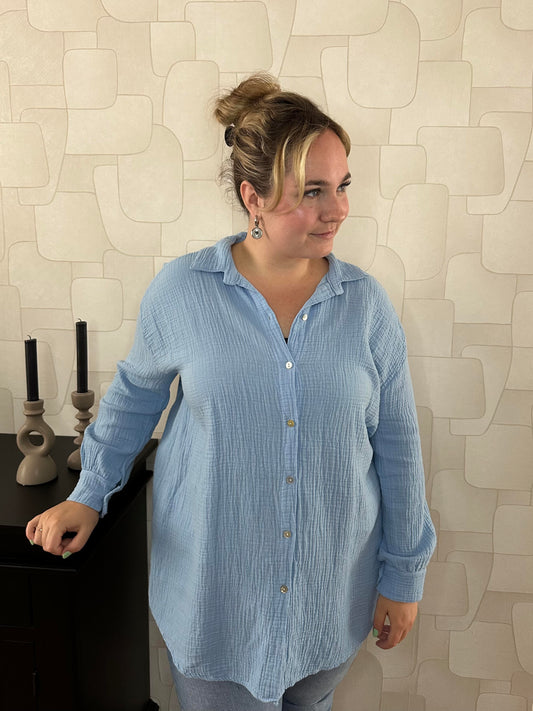 BLOUSE - SKY BLUE
