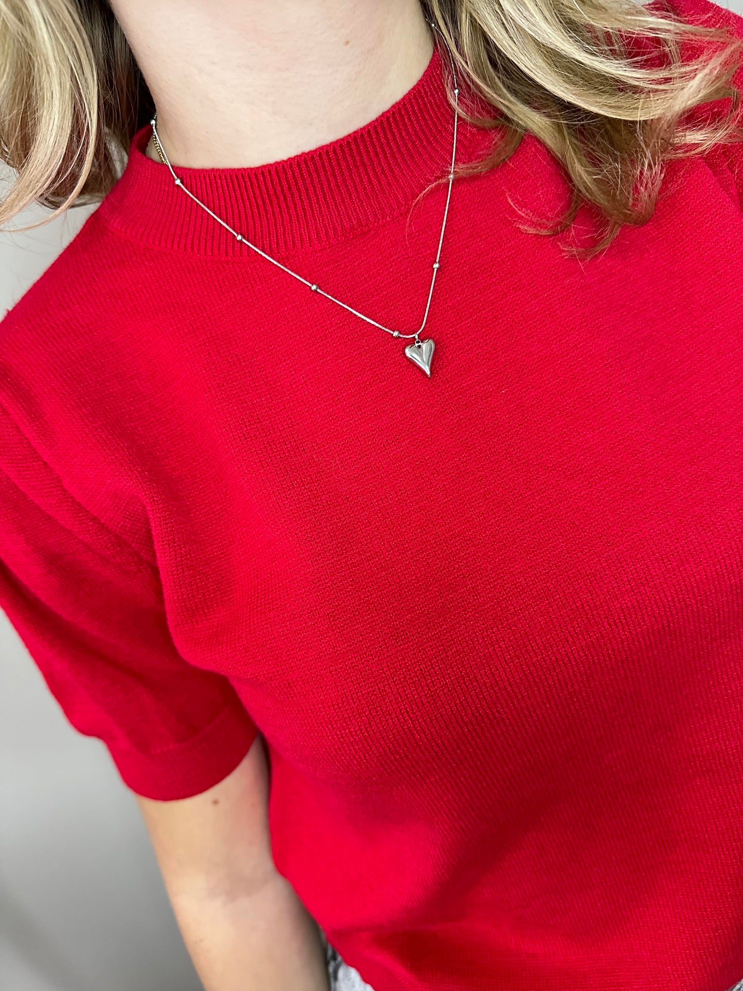 BOLLETJES KETTING MET HARTJE