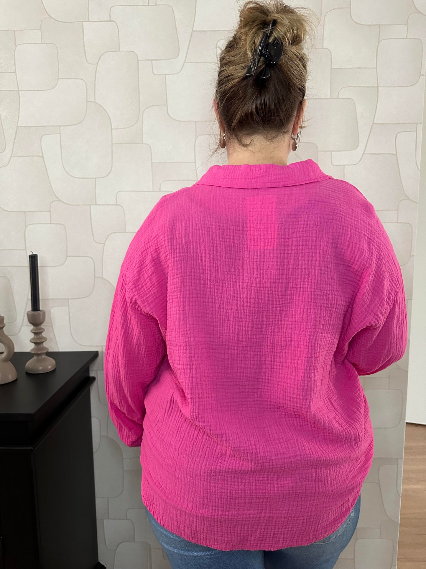 KNOOP BLOUSE - FUCHSIA