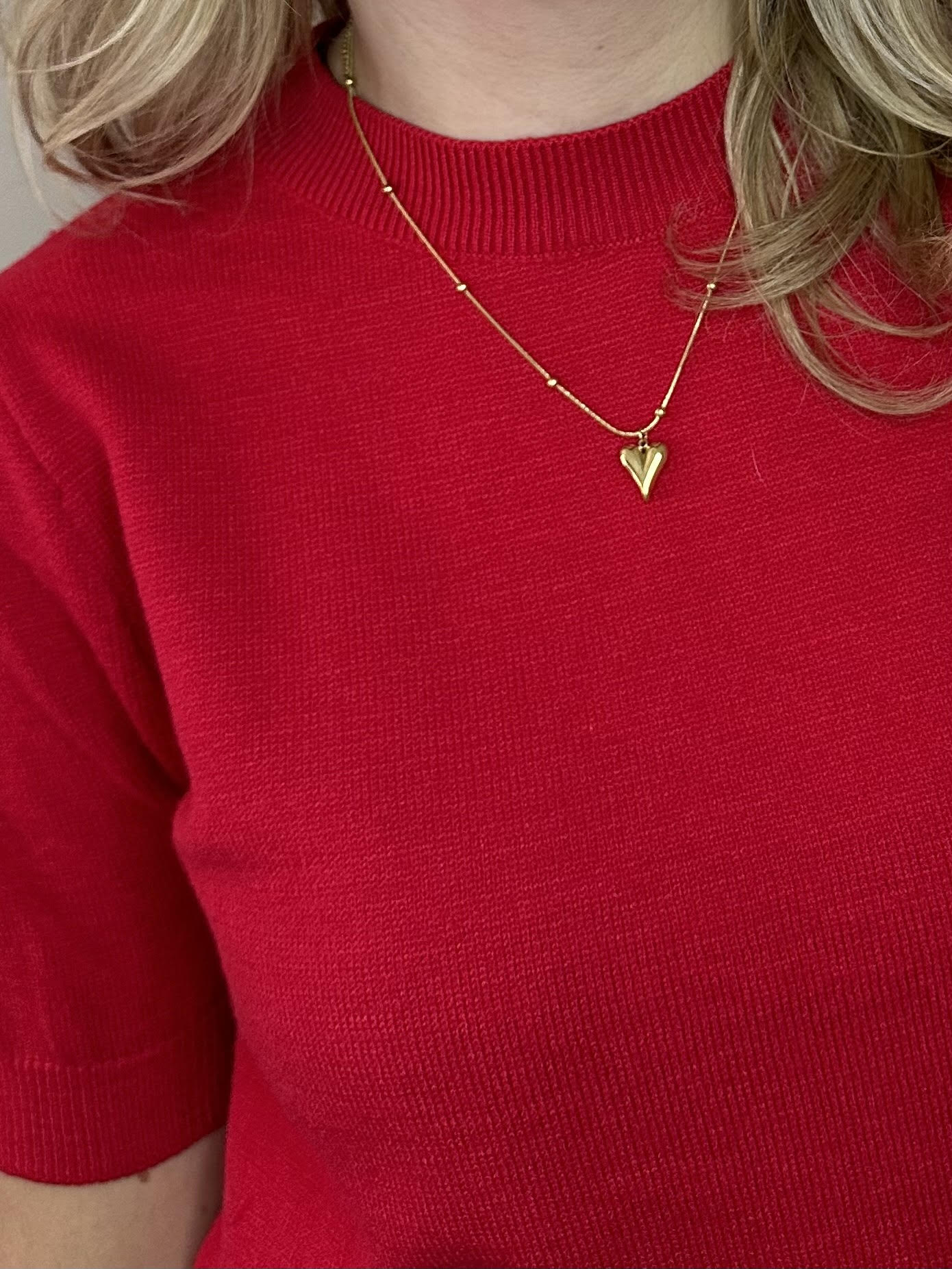 BOLLETJES KETTING MET HARTJE