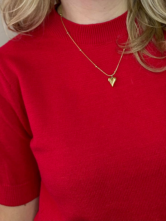 BOLLETJES KETTING MET HARTJE